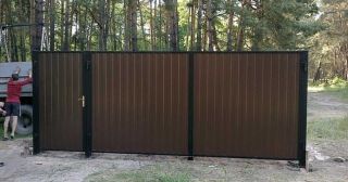 Купить распашные ворота из профнастила Губаха, цена от 2729 руб.
